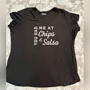 MAURICES t-shirt with cute saying “YOU HAD ME AT CHIPS AND SALSA” size 2X